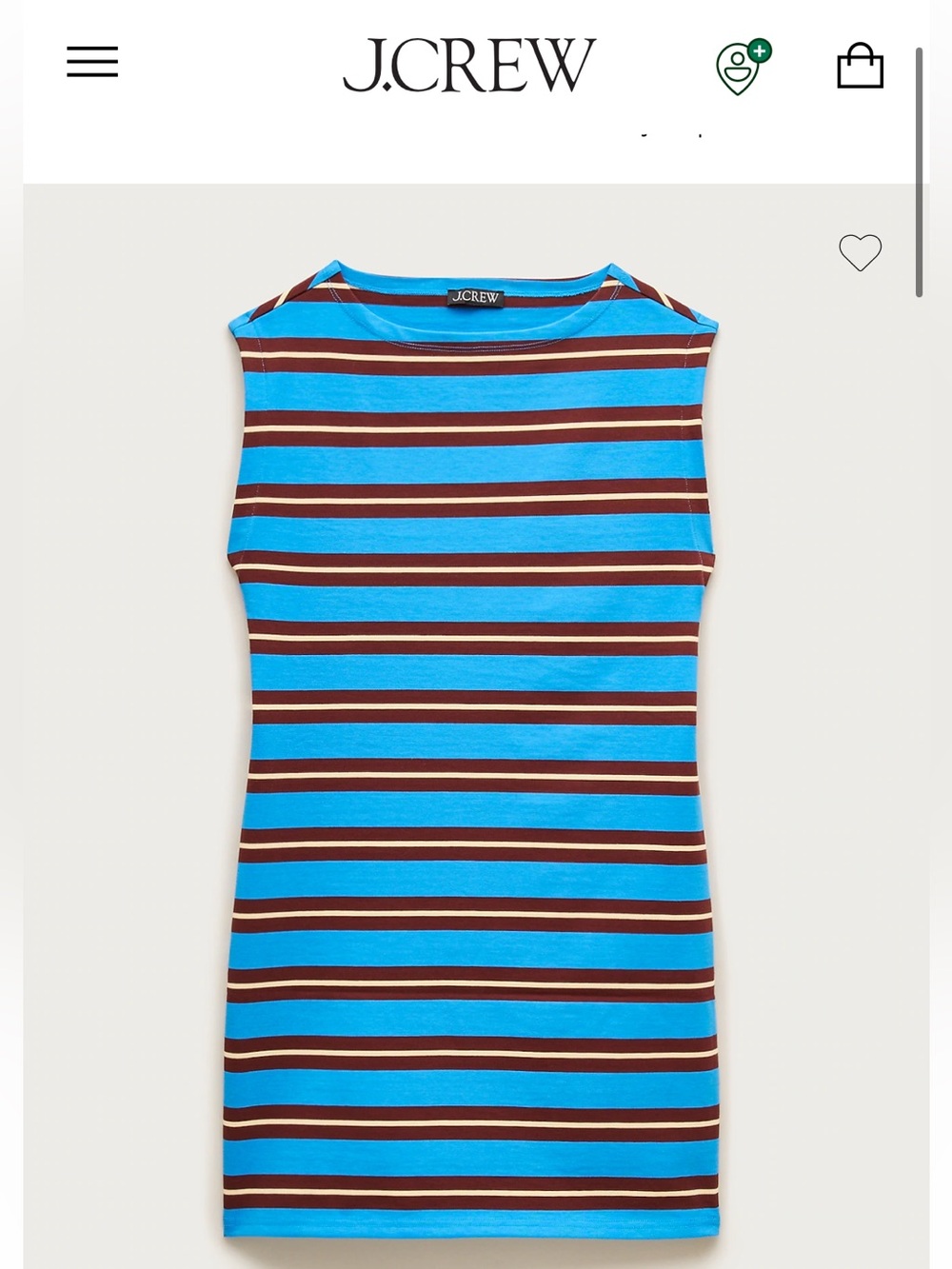 J. Crew Mini Knit Dress in Stripe Blue and Brown
